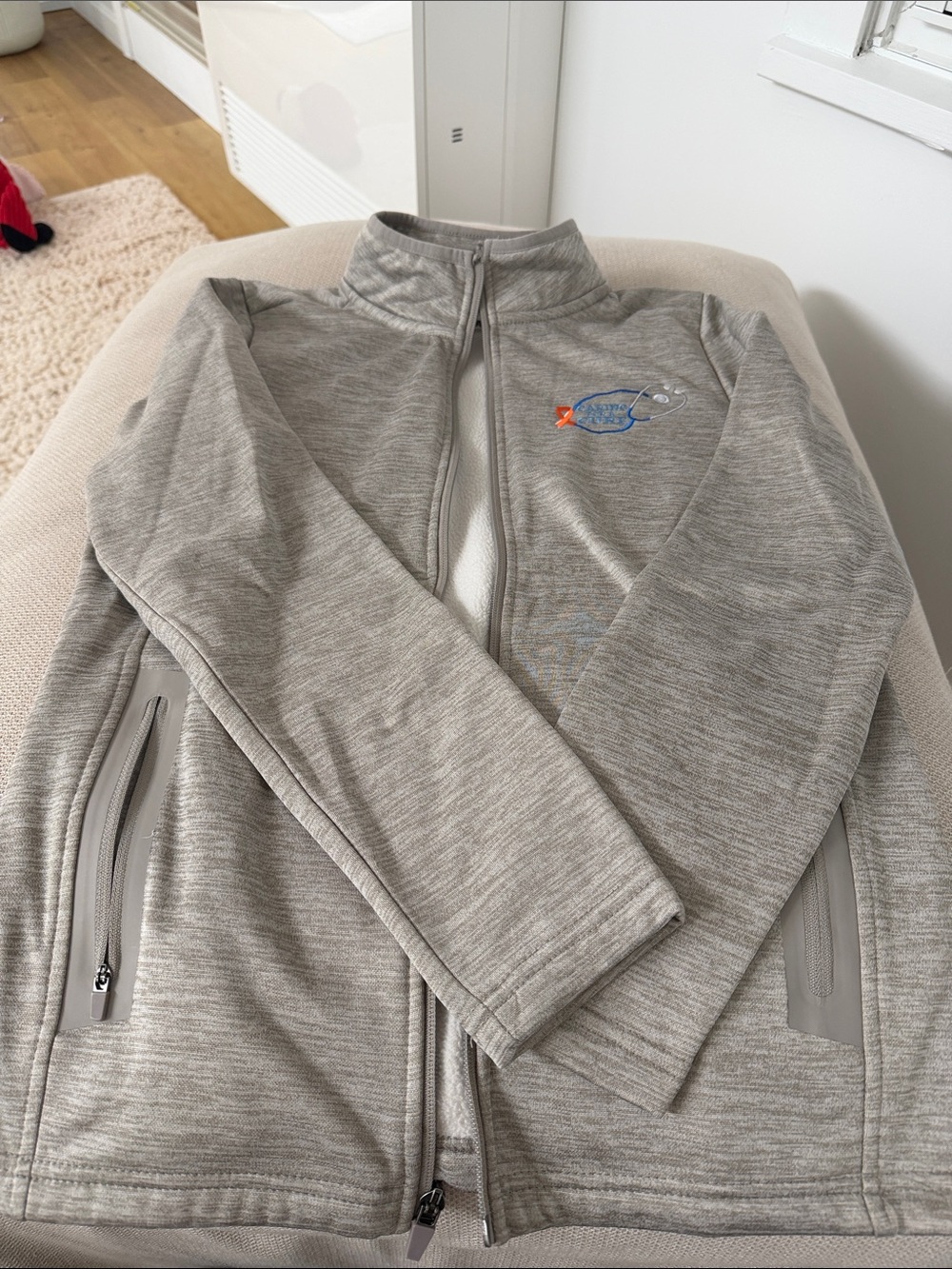 Charles River Apparel ‘Caring For A Cure’ Heather Gray Full-Zip Utility Jacket